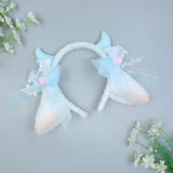 Maxbell Sheep Ears Headband Headdress Christmas Cosplay Kids Adult Headwear Hairband blue