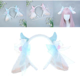 Maxbell Sheep Ears Headband Headdress Christmas Cosplay Kids Adult Headwear Hairband blue
