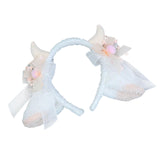 Maxbell Sheep Ears Headband Headdress Christmas Cosplay Kids Adult Headwear Hairband beige