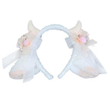 Maxbell Sheep Ears Headband Headdress Christmas Cosplay Kids Adult Headwear Hairband beige
