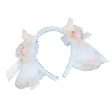 Maxbell Sheep Ears Headband Headdress Christmas Cosplay Kids Adult Headwear Hairband beige