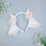 Maxbell Sheep Ears Headband Headdress Christmas Cosplay Kids Adult Headwear Hairband beige