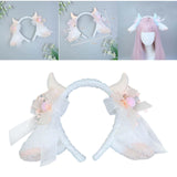 Maxbell Sheep Ears Headband Headdress Christmas Cosplay Kids Adult Headwear Hairband beige