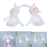 Maxbell Sheep Ears Headband Headdress Christmas Cosplay Kids Adult Headwear Hairband beige