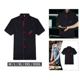 Maxbell Chef Uniform Breathable Chef Coat Short Length Sleeve Chef Jacket for Cafe M