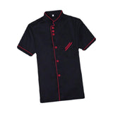 Maxbell Chef Uniform Breathable Chef Coat Short Length Sleeve Chef Jacket for Cafe M