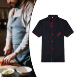 Maxbell Chef Uniform Breathable Chef Coat Short Length Sleeve Chef Jacket for Cafe XL