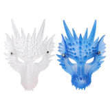 Maxbell 3D Dragon Masks Half Face Cover for Cosplay Costume Accessories Photo Prop White