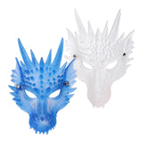 Maxbell 3D Dragon Masks Half Face Cover for Cosplay Costume Accessories Photo Prop White