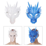 Maxbell 3D Dragon Masks Half Face Cover for Cosplay Costume Accessories Photo Prop White