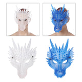 Maxbell 3D Dragon Masks Half Face Cover for Cosplay Costume Accessories Photo Prop White