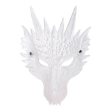 Maxbell 3D Dragon Masks Half Face Cover for Cosplay Costume Accessories Photo Prop White