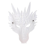 Maxbell 3D Dragon Masks Half Face Cover for Cosplay Costume Accessories Photo Prop White