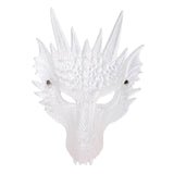 Maxbell 3D Dragon Masks Half Face Cover for Cosplay Costume Accessories Photo Prop White