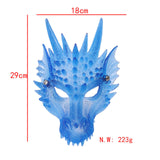 Maxbell 3D Dragon Masks Half Face Cover for Cosplay Costume Accessories Photo Prop Blue