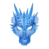 Maxbell 3D Dragon Masks Half Face Cover for Cosplay Costume Accessories Photo Prop Blue