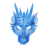 Maxbell 3D Dragon Masks Half Face Cover for Cosplay Costume Accessories Photo Prop Blue