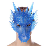 Maxbell 3D Dragon Masks Half Face Cover for Cosplay Costume Accessories Photo Prop Blue