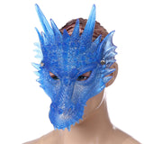 Maxbell 3D Dragon Masks Half Face Cover for Cosplay Costume Accessories Photo Prop Blue