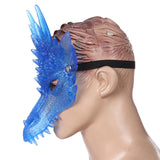 Maxbell 3D Dragon Masks Half Face Cover for Cosplay Costume Accessories Photo Prop Blue