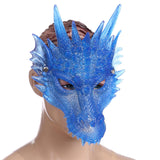 Maxbell 3D Dragon Masks Half Face Cover for Cosplay Costume Accessories Photo Prop Blue