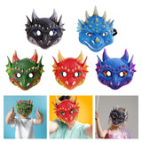 Maxbell Scary Kids Dragon Masks Half Face Cover for Photo Prop Wedding Carnival Green