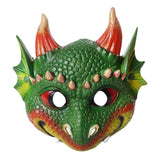 Maxbell Scary Kids Dragon Masks Half Face Cover for Photo Prop Wedding Carnival Green