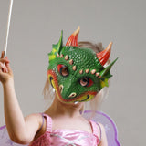 Maxbell Scary Kids Dragon Masks Half Face Cover for Photo Prop Wedding Carnival Green