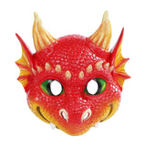 Maxbell Scary Kids Dragon Masks Half Face Cover for Photo Prop Wedding Carnival Red