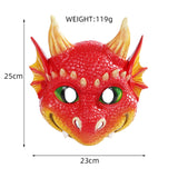 Maxbell Scary Kids Dragon Masks Half Face Cover for Photo Prop Wedding Carnival Red