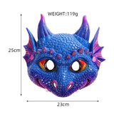 Maxbell Scary Kids Dragon Masks Half Face Cover for Photo Prop Wedding Carnival Purple