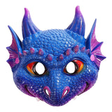 Maxbell Scary Kids Dragon Masks Half Face Cover for Photo Prop Wedding Carnival Purple