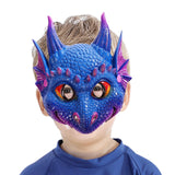 Maxbell Scary Kids Dragon Masks Half Face Cover for Photo Prop Wedding Carnival Purple