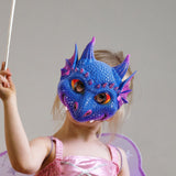 Maxbell Scary Kids Dragon Masks Half Face Cover for Photo Prop Wedding Carnival Purple