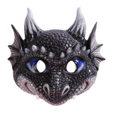 Maxbell Scary Kids Dragon Masks Half Face Cover for Photo Prop Wedding Carnival Black