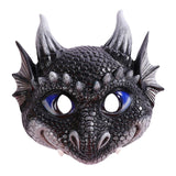 Maxbell Scary Kids Dragon Masks Half Face Cover for Photo Prop Wedding Carnival Black