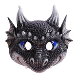 Maxbell Scary Kids Dragon Masks Half Face Cover for Photo Prop Wedding Carnival Black