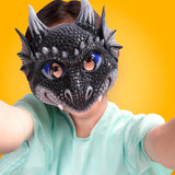 Maxbell Scary Kids Dragon Masks Half Face Cover for Photo Prop Wedding Carnival Black