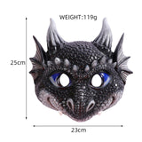 Maxbell Scary Kids Dragon Masks Half Face Cover for Photo Prop Wedding Carnival Black