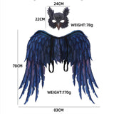 Maxbell Halloween Cosplay Mask Set Cosplay Costume Owl Mask Wings for Carnival