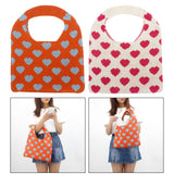 Maxbell Portable Women Knitted Handbag Tote Party Shopping Hollow Heart Summer Orange