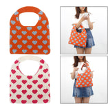 Maxbell Portable Women Knitted Handbag Tote Party Shopping Hollow Heart Summer Orange