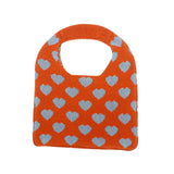 Maxbell Portable Women Knitted Handbag Tote Party Shopping Hollow Heart Summer Orange