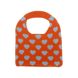 Maxbell Portable Women Knitted Handbag Tote Party Shopping Hollow Heart Summer Orange