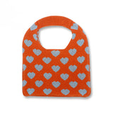 Maxbell Portable Women Knitted Handbag Tote Party Shopping Hollow Heart Summer Orange