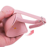 Maxbell Portable Leather Luggage Tag Label ID Card Holder Boarding Tag Pendant Pink