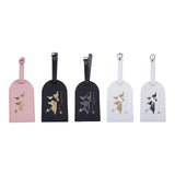 Maxbell Portable Leather Luggage Tag Label ID Card Holder Boarding Tag Pendant Pink
