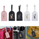 Maxbell Portable Leather Luggage Tag Label ID Card Holder Boarding Tag Pendant Pink