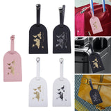 Maxbell Portable Leather Luggage Tag Label ID Card Holder Boarding Tag Pendant Pink