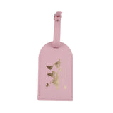 Maxbell Portable Leather Luggage Tag Label ID Card Holder Boarding Tag Pendant Pink